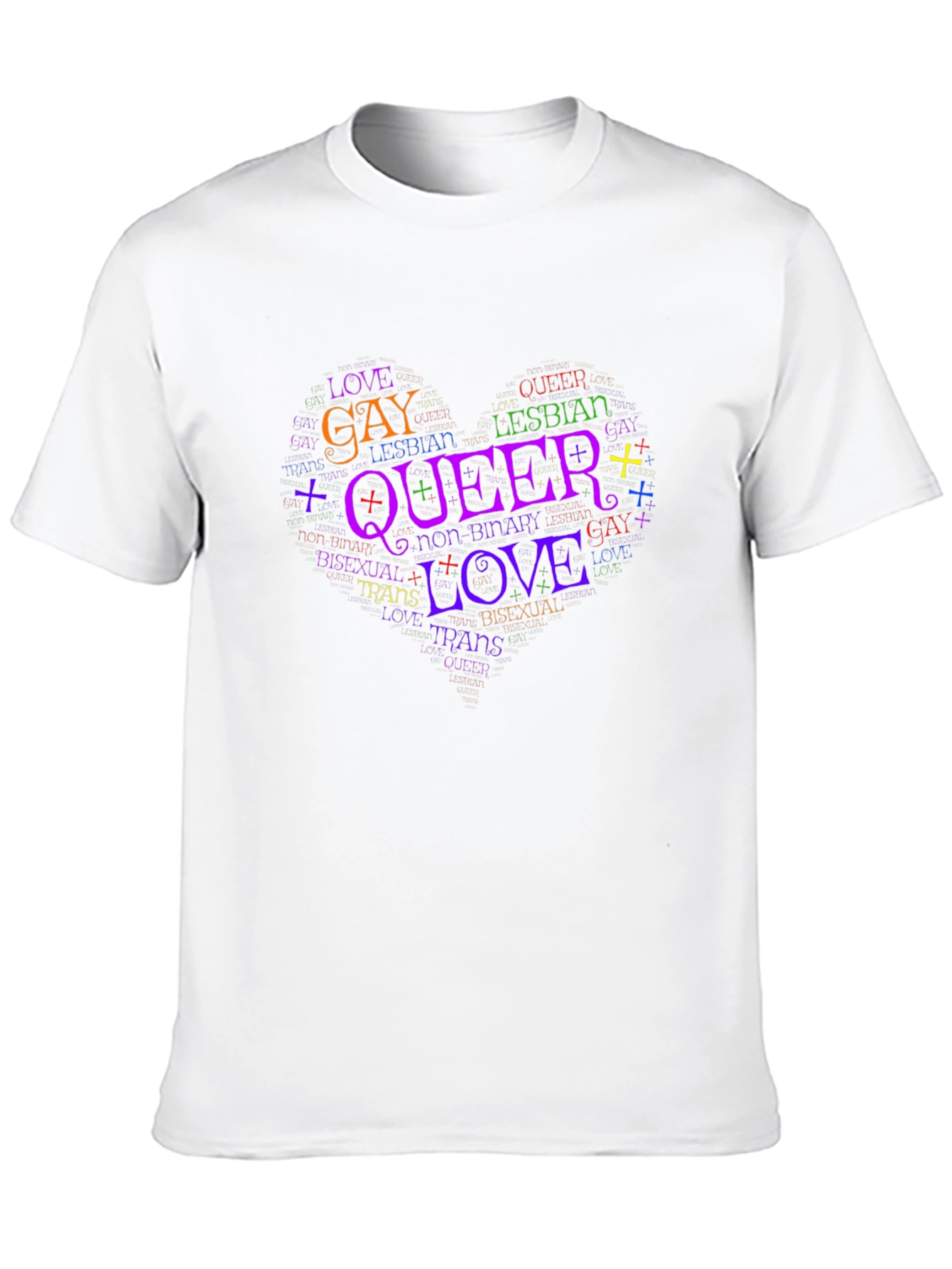 LGBTQ+ Pride Love Queer Word Art T-Shirt