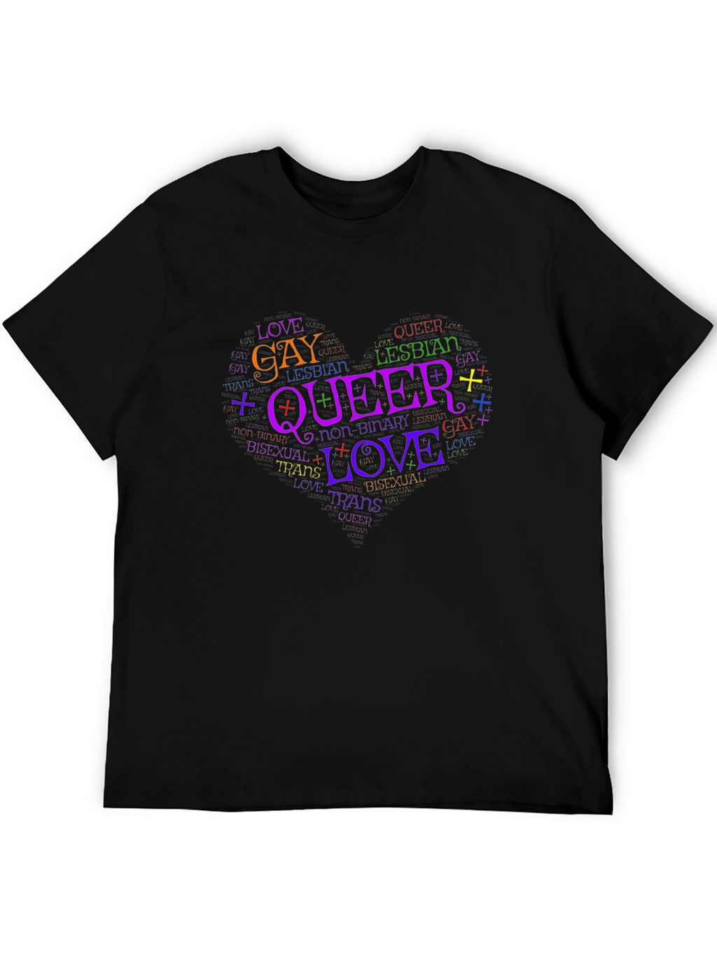 LGBTQ+ Pride Love Queer Word Art T-Shirt