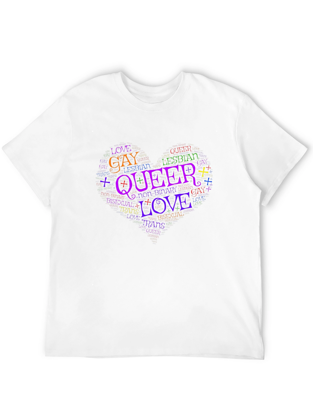 LGBTQ+ Pride Love Queer Word Art T-Shirt