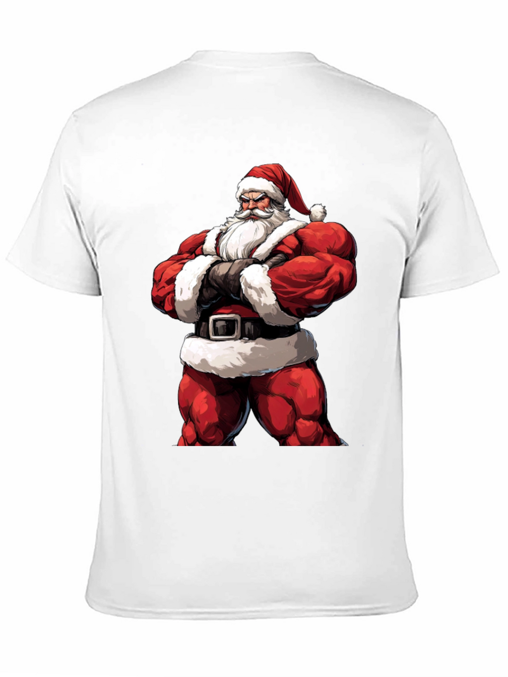 Muscle Santa Black T-Shirt: Holiday Fitness