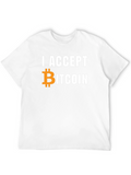 I Accept Bitcoin Black T-Shirt Crypto Currency Tee