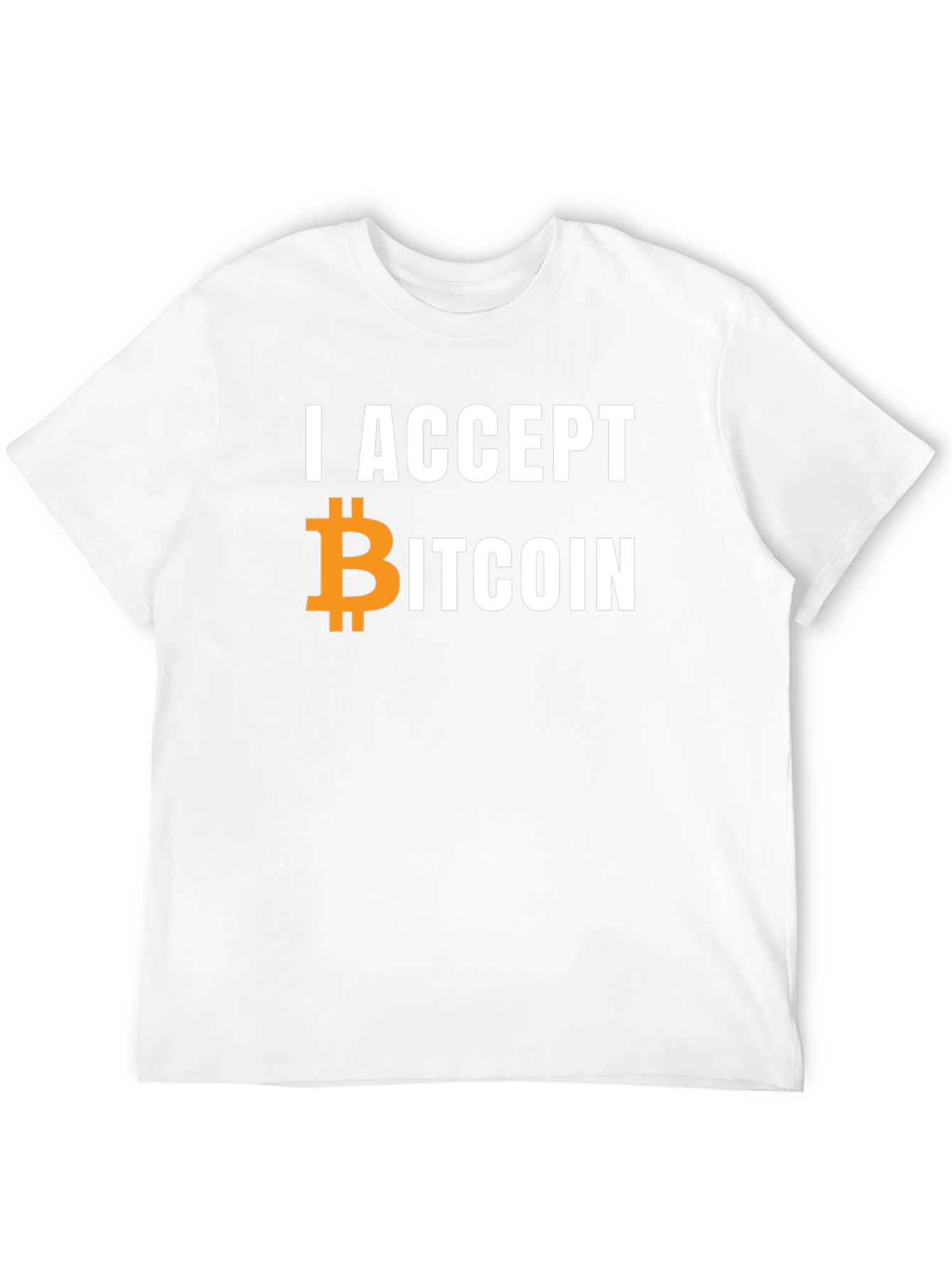 I Accept Bitcoin Black T-Shirt Crypto Currency Tee