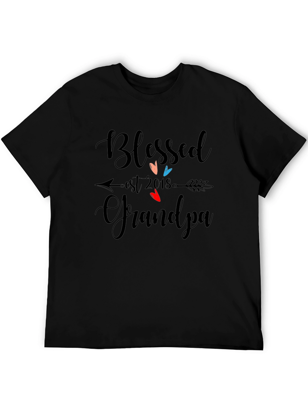 Blessed Grandpa Est 2018 Graphic T-Shirt