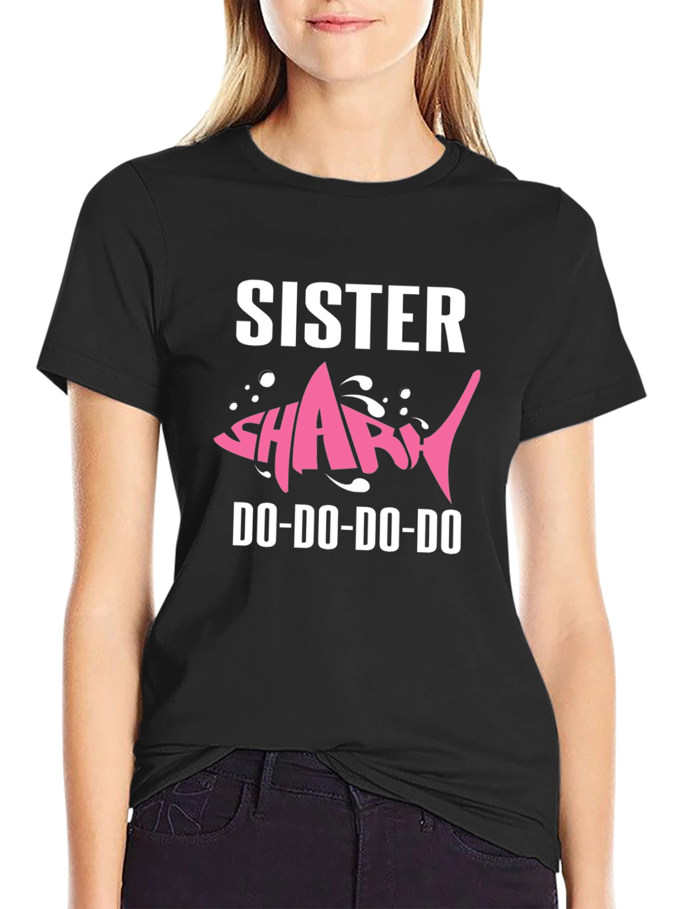Sister Shark Black T-Shirt