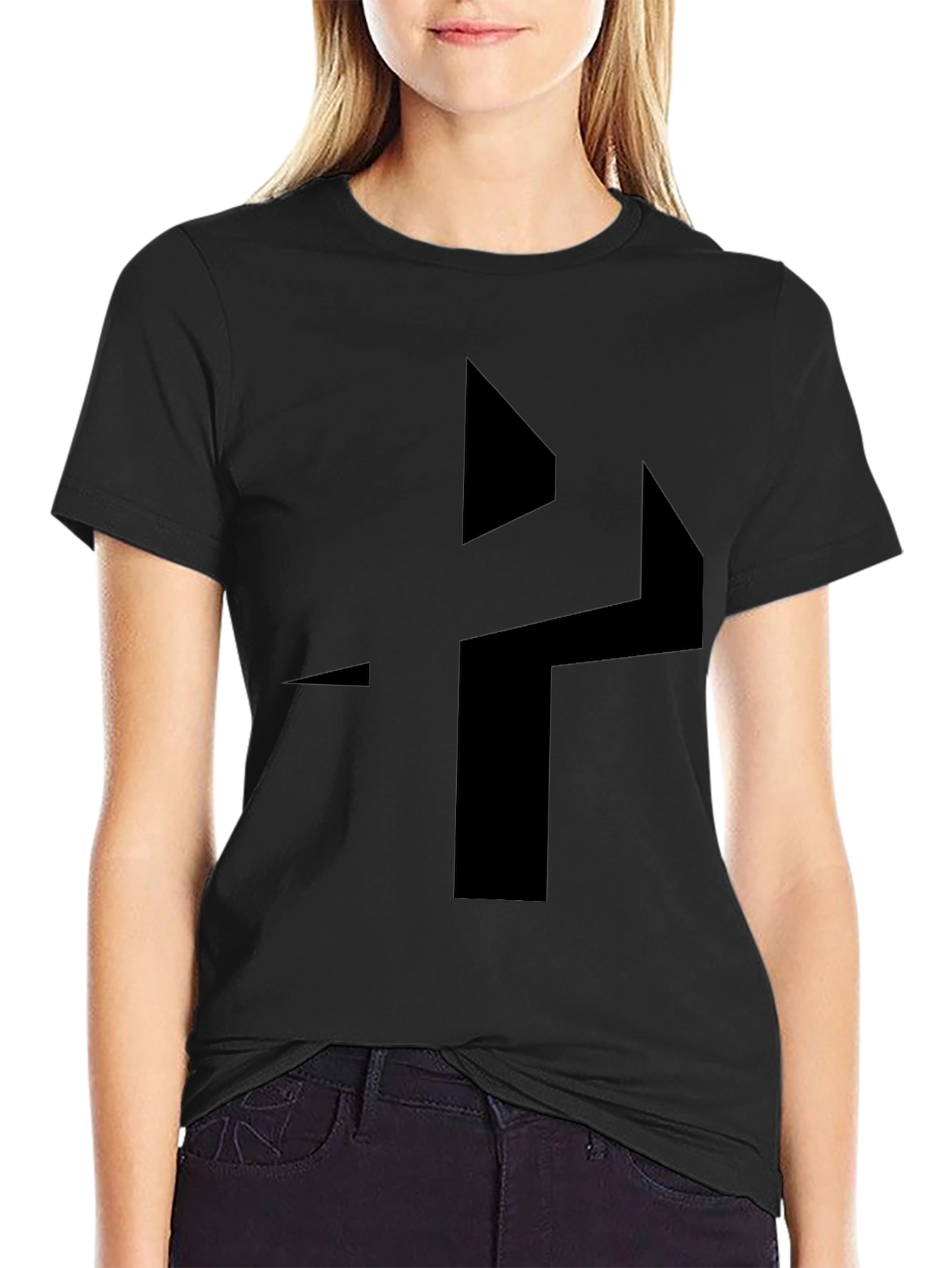 Geometric Black Graphic Tee - Modern Style