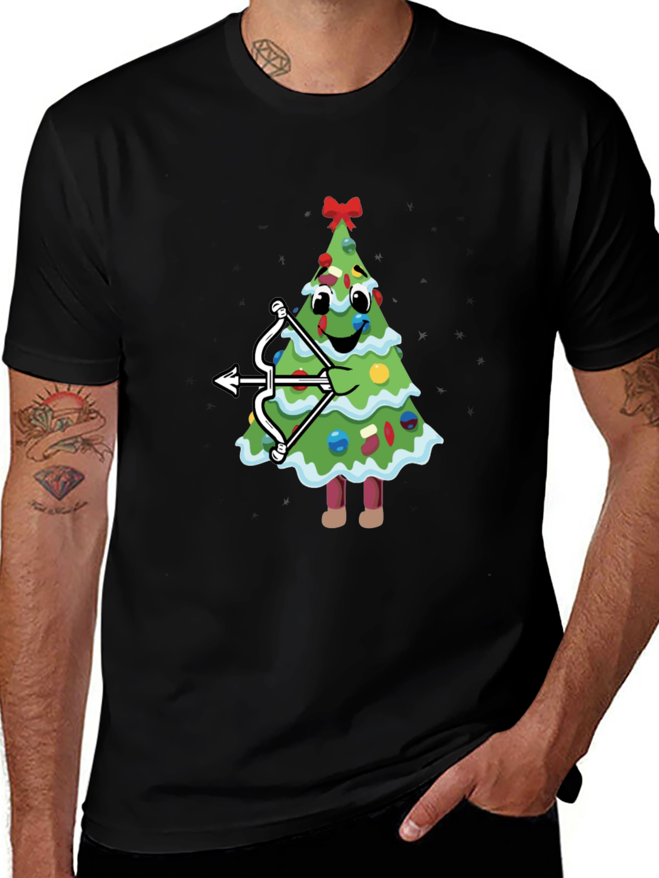 Festive Archer Tee: Holiday Christmas Tree Bow & Arrow T-Shirt