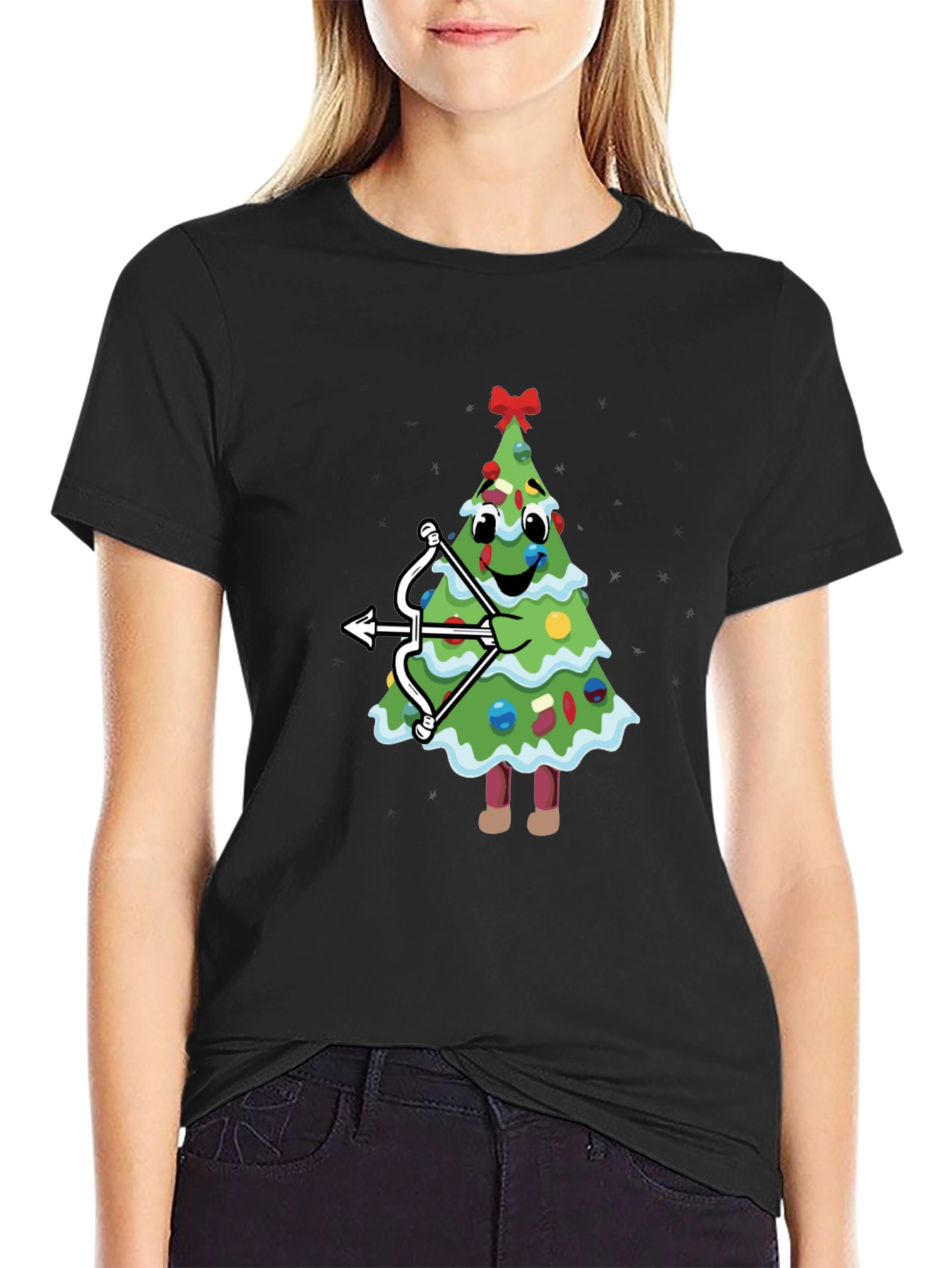 Festive Archer Tee: Holiday Christmas Tree Bow & Arrow T-Shirt