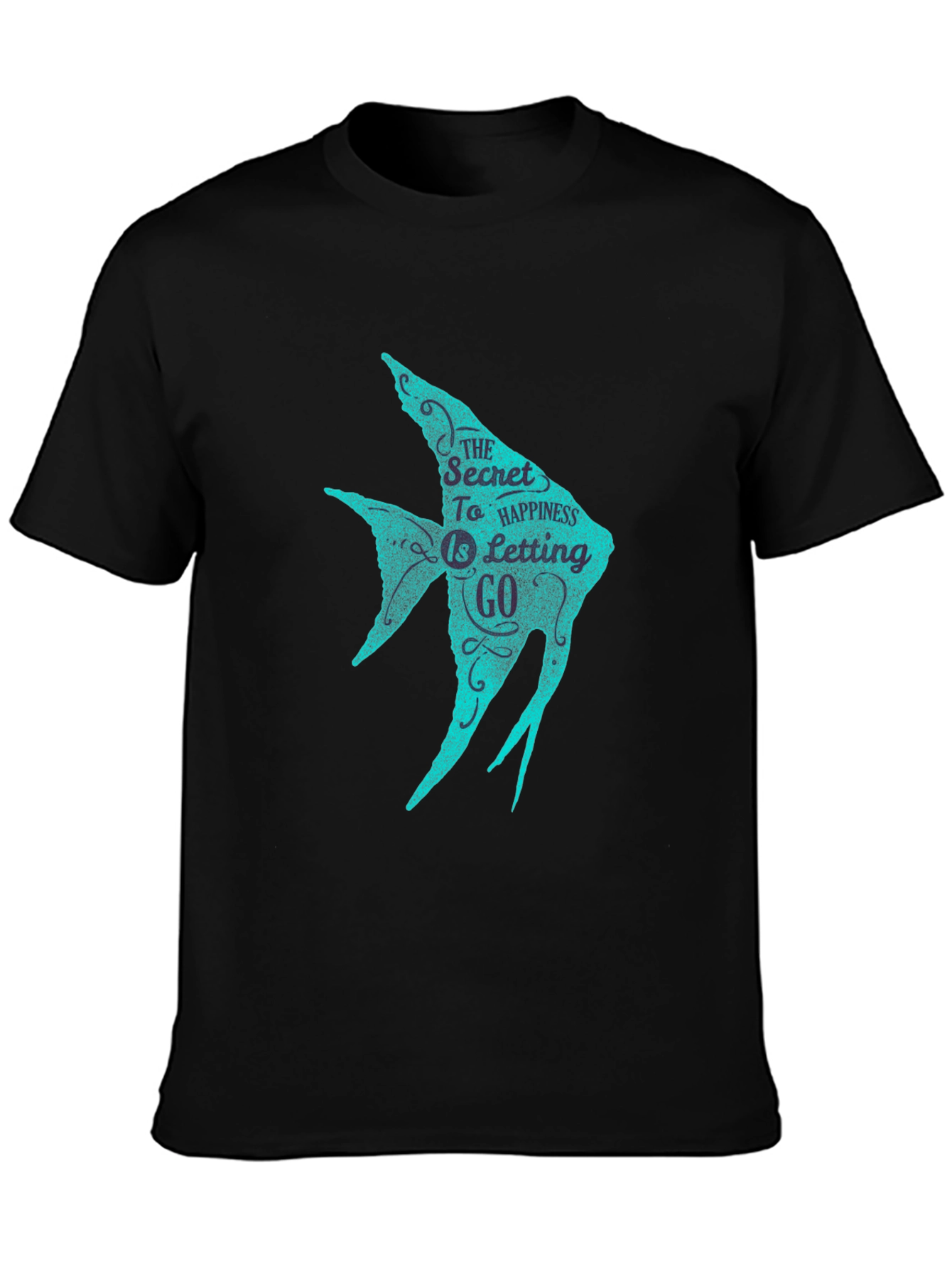 Secret To Happiness Fish Graphic T-Shirt