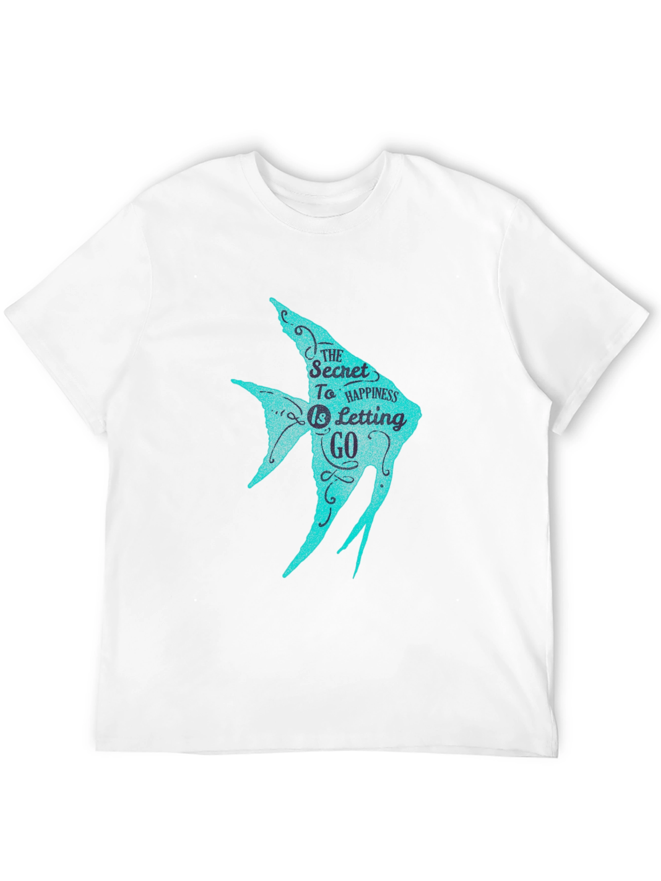 Secret To Happiness Fish Graphic T-Shirt
