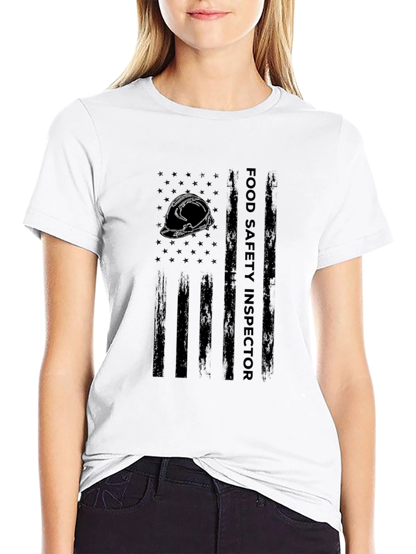 Food Safety Inspector T-Shirt - Distressed American Flag Design
