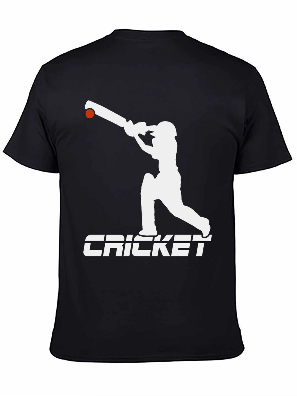 Cricket Player Graphic Tee - Black Cotton T-Shirt