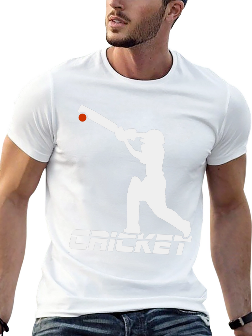 Cricket Player Graphic Tee - Black Cotton T-Shirt