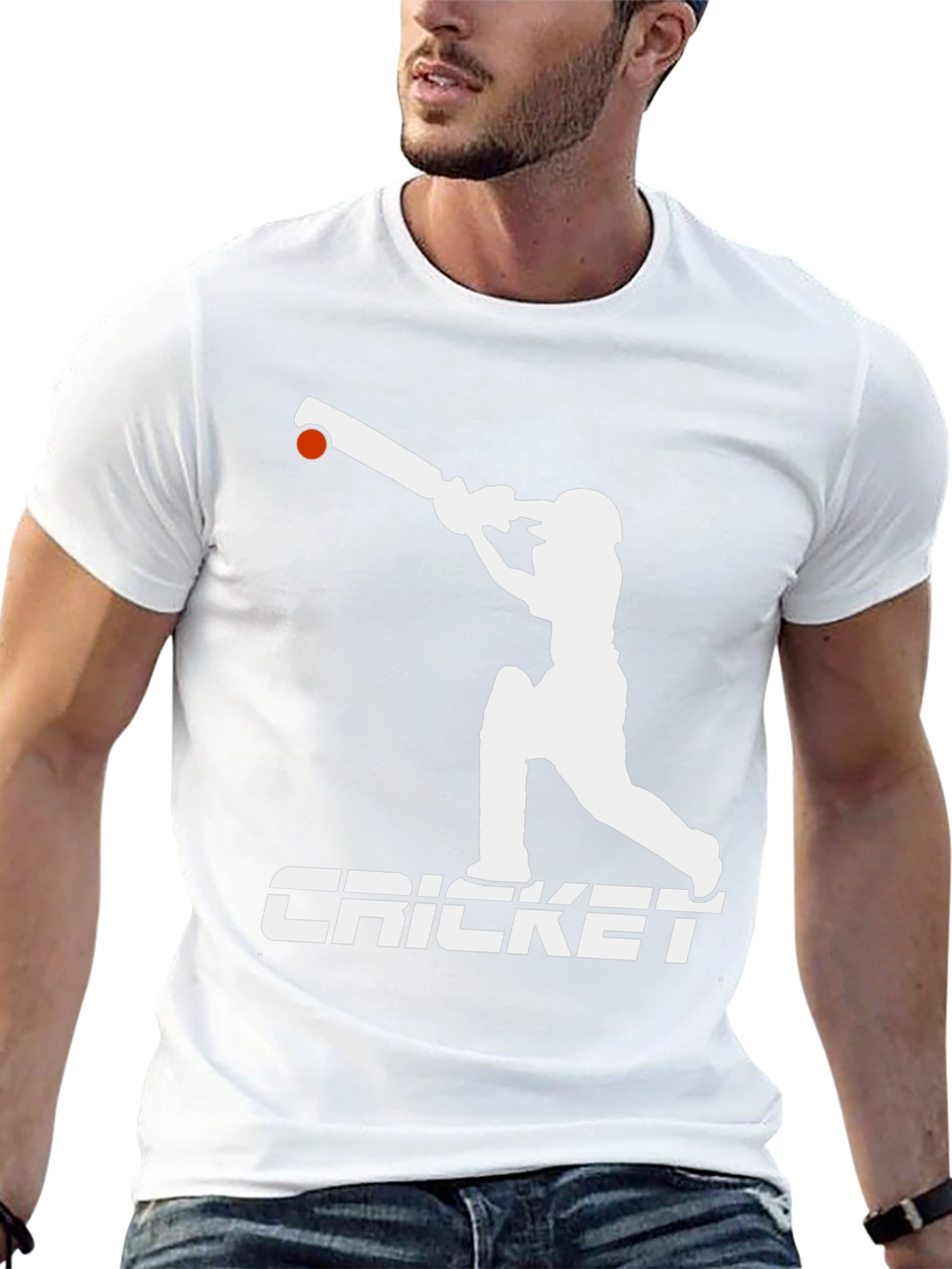 Cricket Player Graphic Tee - Black Cotton T-Shirt