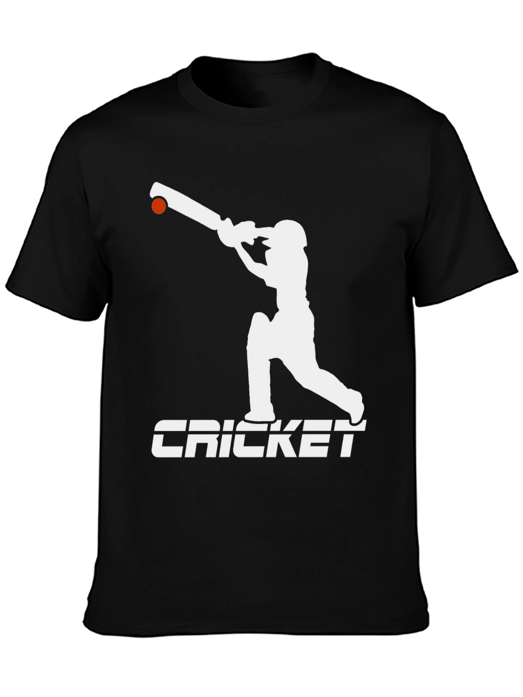 Cricket Player Graphic Tee - Black Cotton T-Shirt