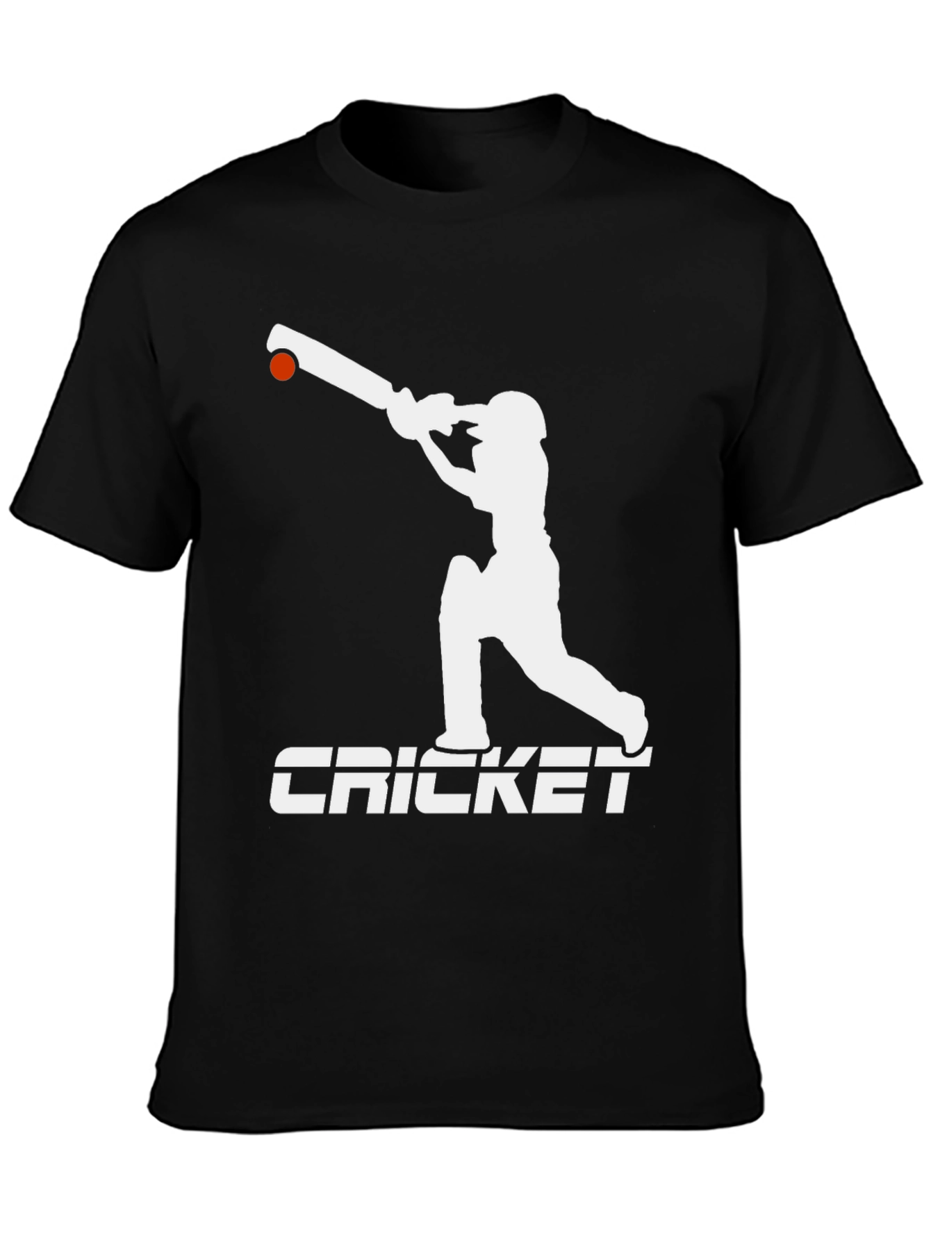 Cricket Player Graphic Tee - Black Cotton T-Shirt