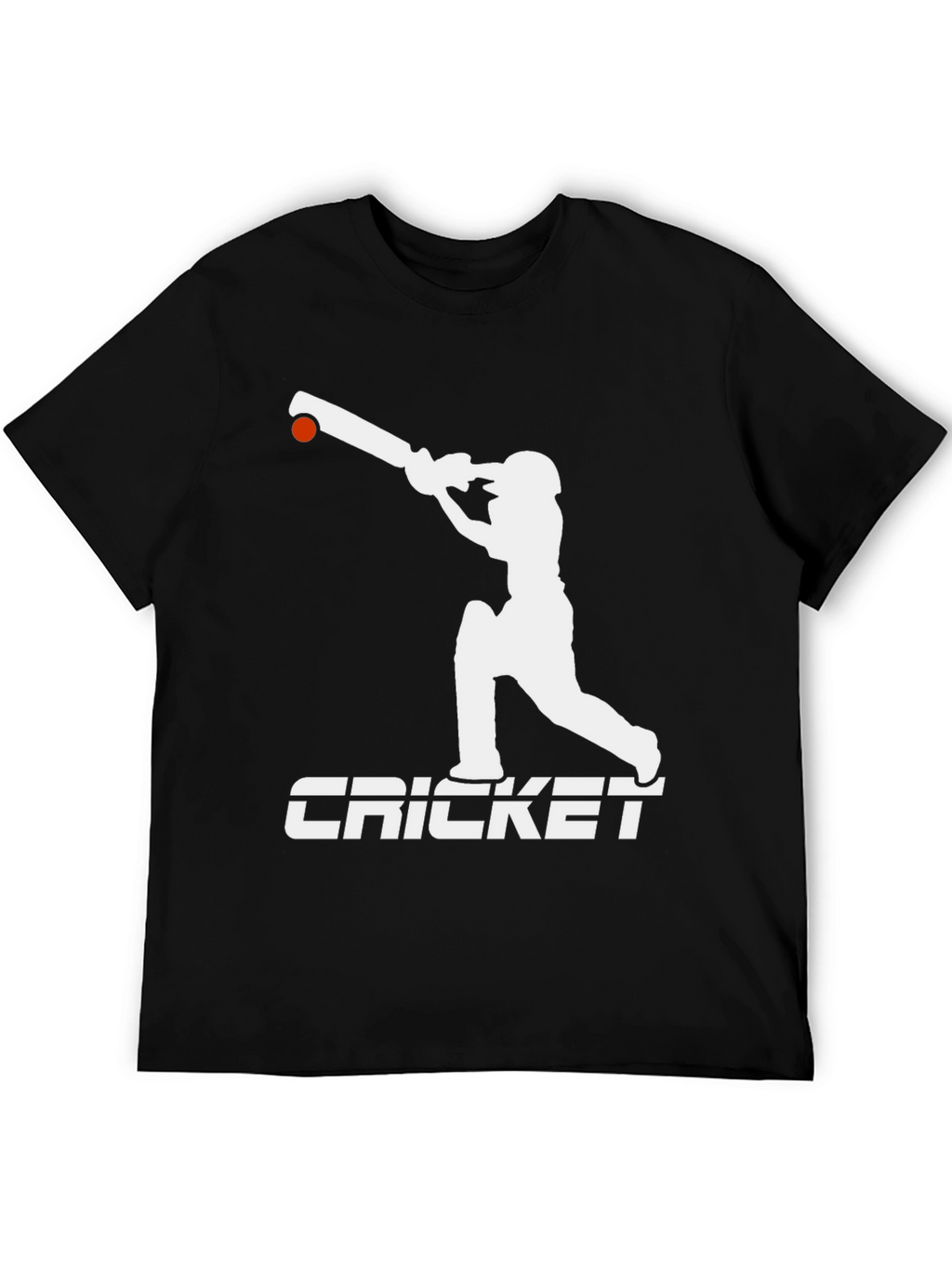 Cricket Player Graphic Tee - Black Cotton T-Shirt
