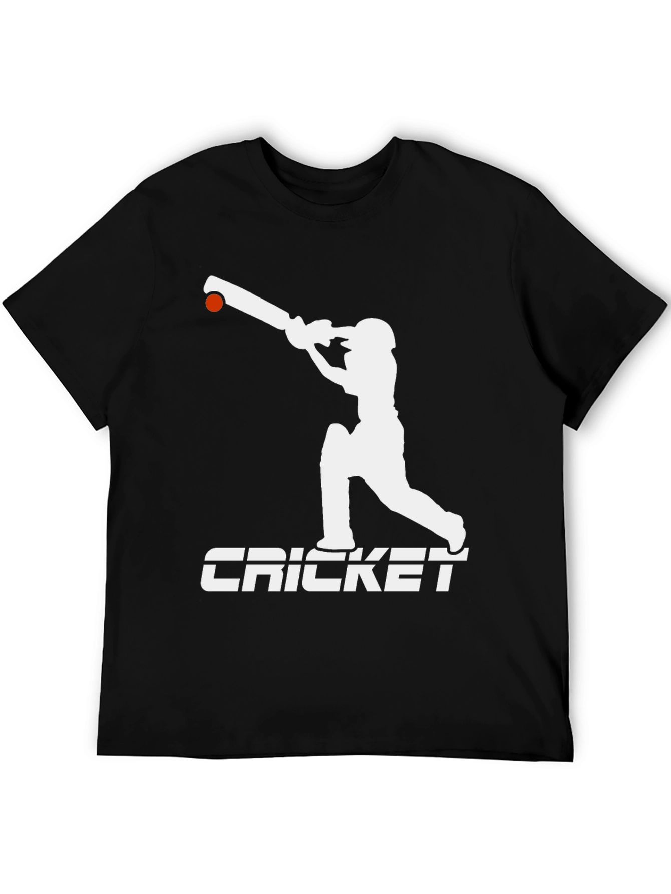 Cricket Player Graphic Tee - Black Cotton T-Shirt