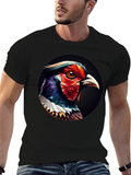 Geometric Bird Graphic Black T-Shirt