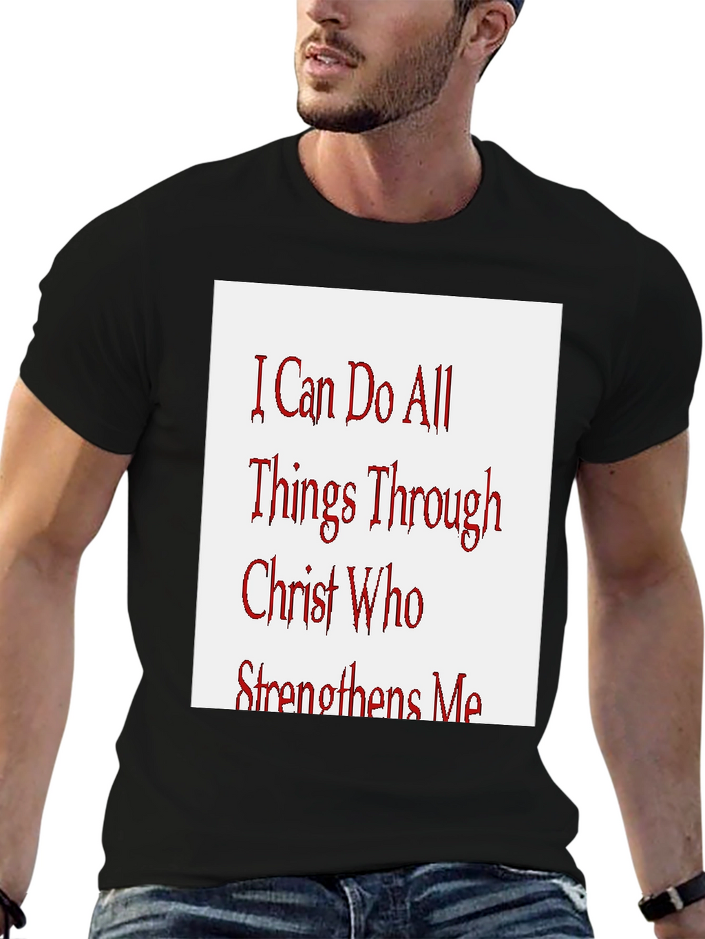 Inspirational Christian T-Shirt - All Things Through Christ
