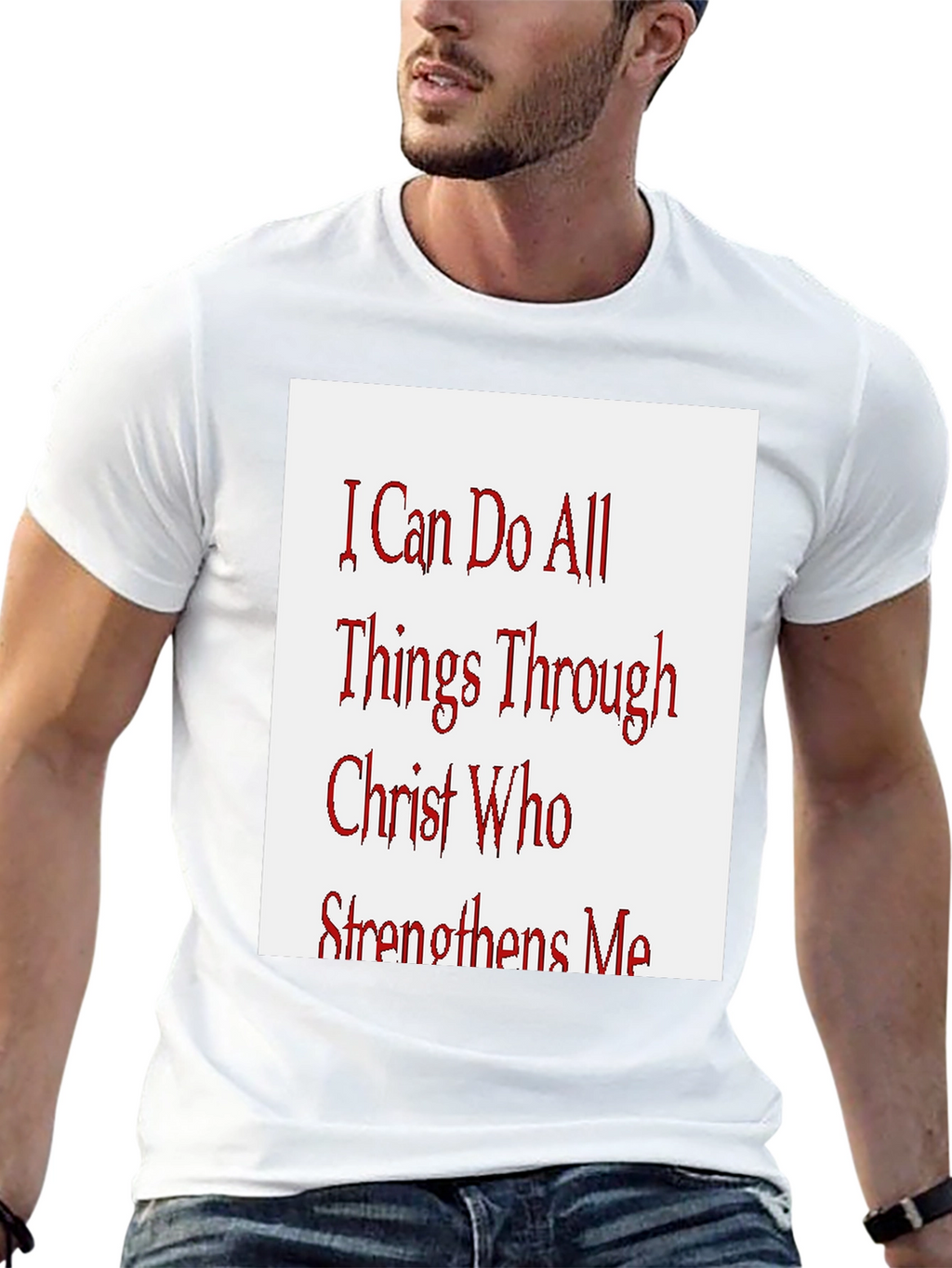 Inspirational Christian T-Shirt - All Things Through Christ