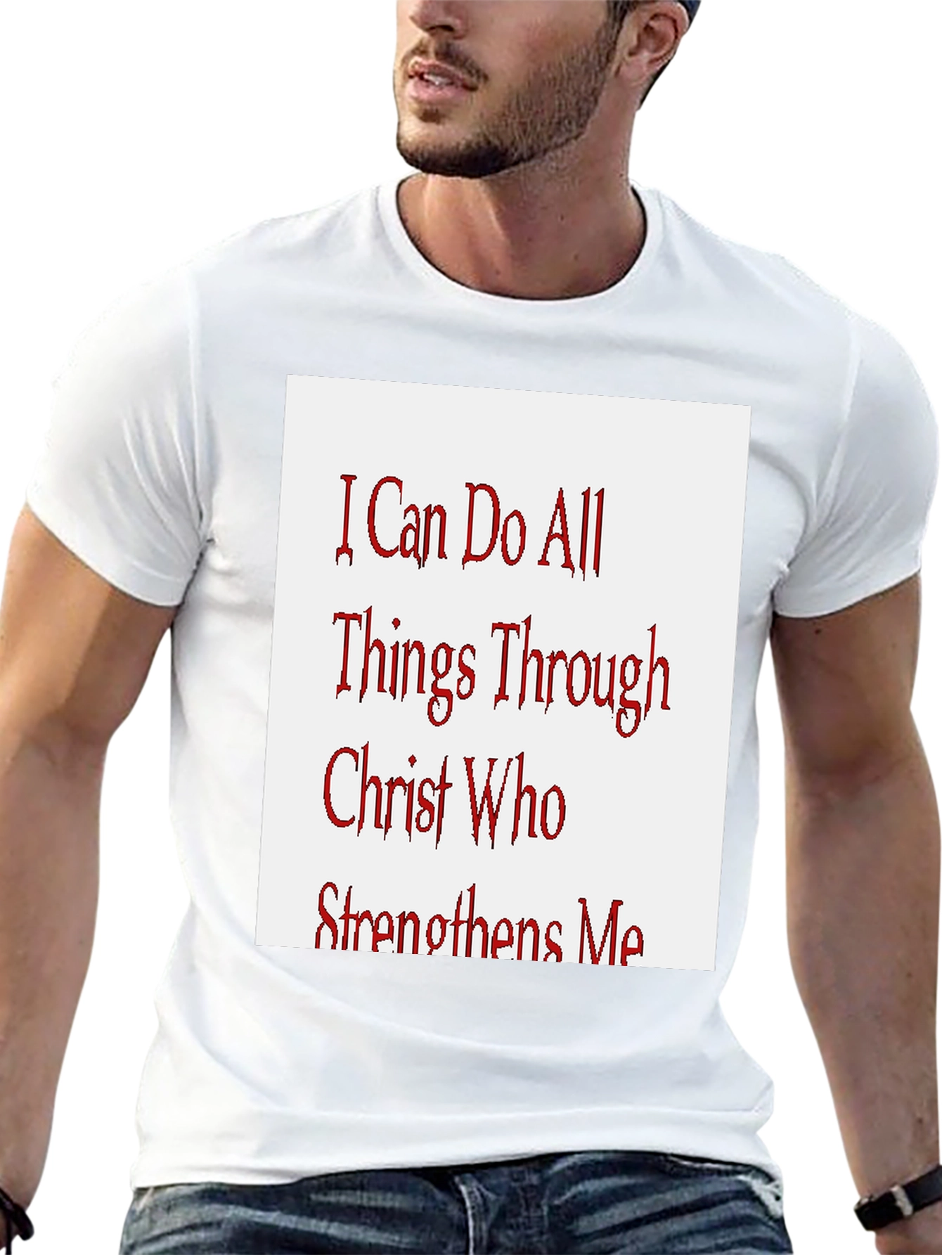 Inspirational Christian T-Shirt - All Things Through Christ