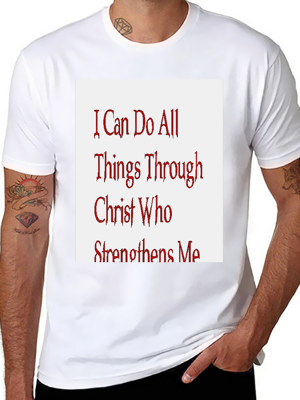 Inspirational Christian T-Shirt - All Things Through Christ