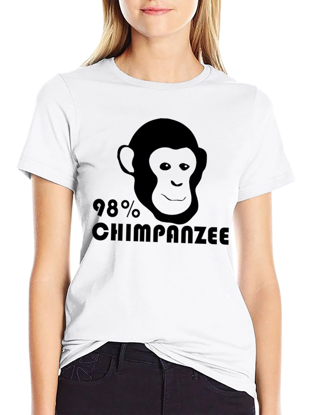 98% Chimpanzee Black Graphic Tee - Novelty T-Shirt