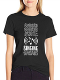 Singing Speaks Graphic T-Shirt - Unisex Black Tee
