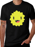Monster Face Graphic Tee - Black Cotton T-Shirt