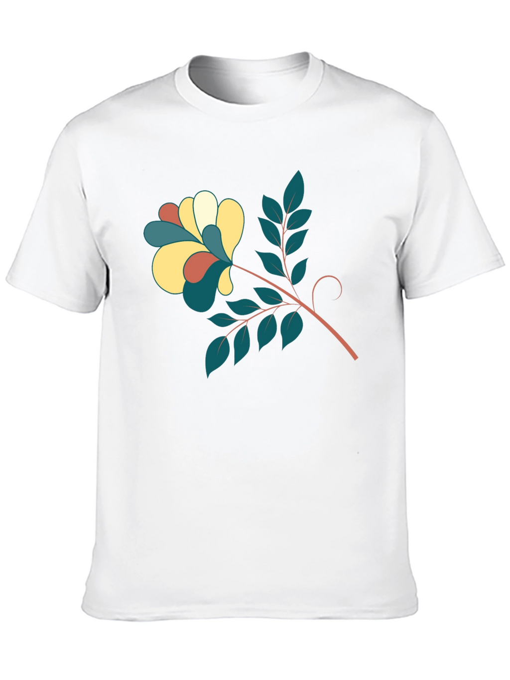 Stylish Black Tee with Floral Print