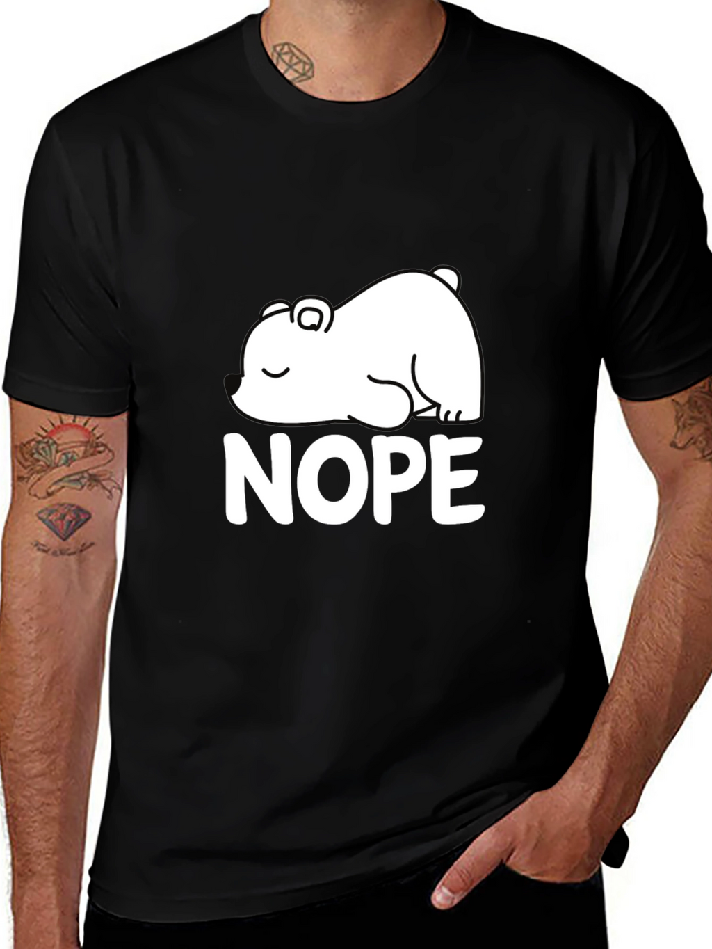 Nope Bear Graphic Tee - Comfortable Everyday Wear