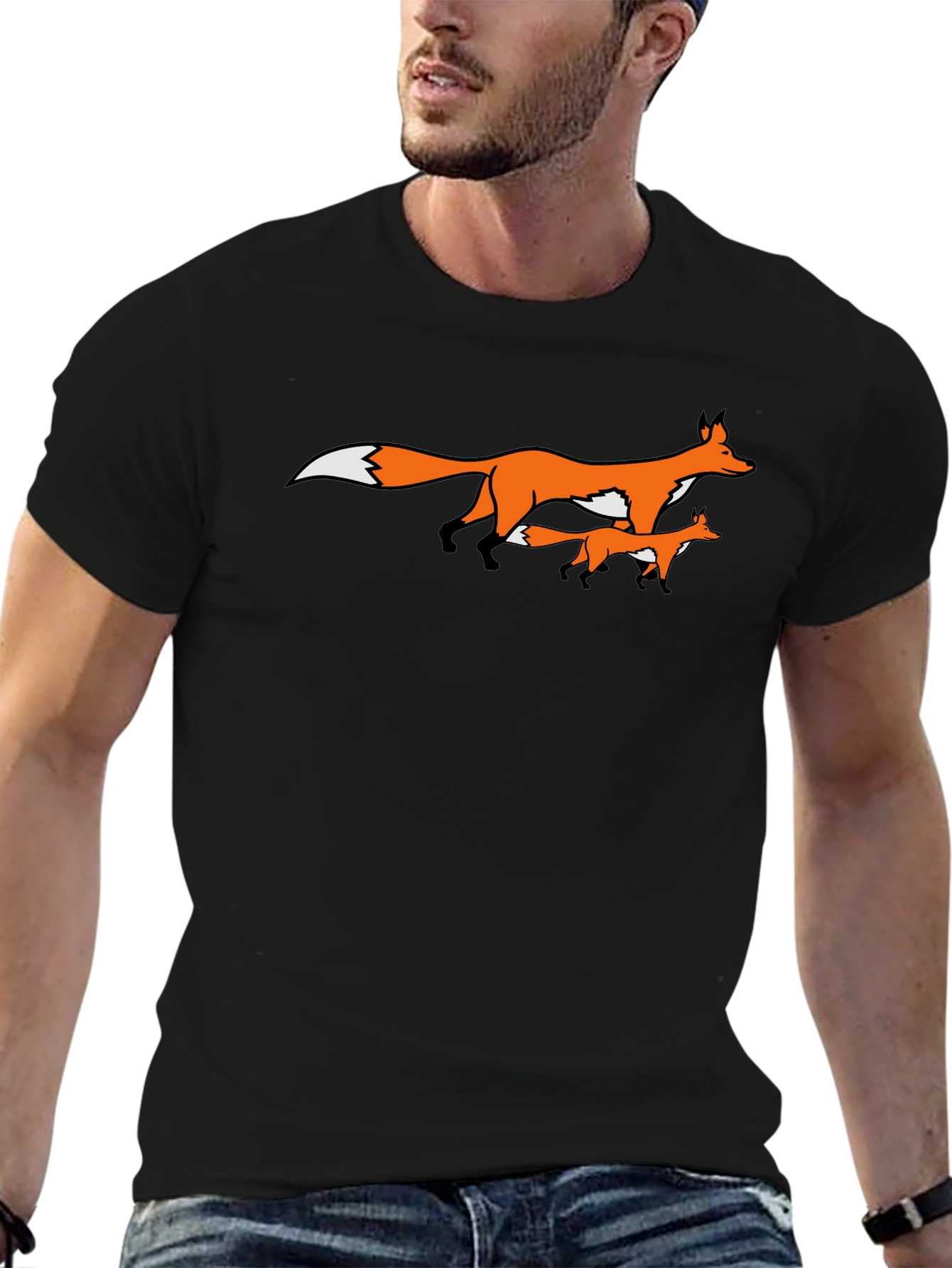 Fox Family Graphic Print Tee