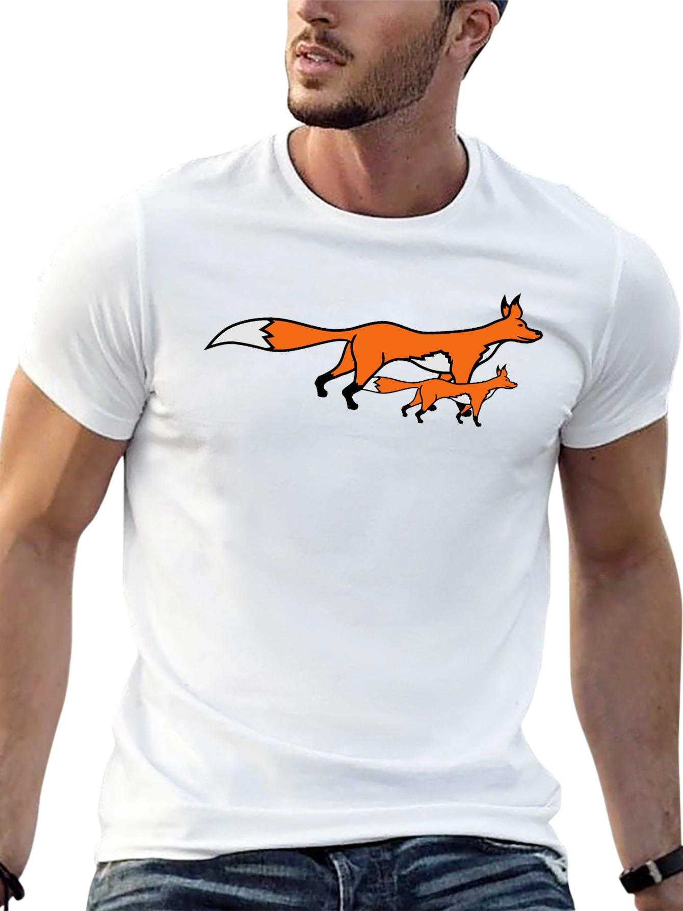 Fox Family Graphic Print Tee