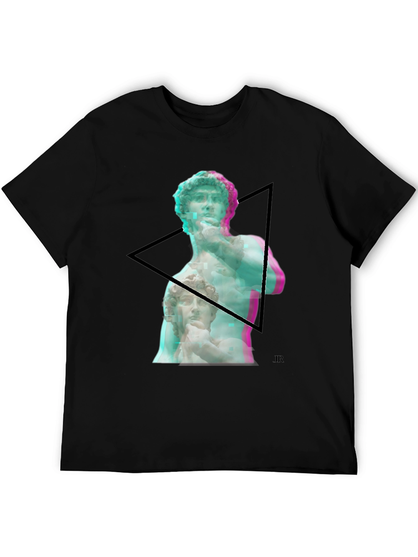 David Statue Graphic Print Black T-Shirt