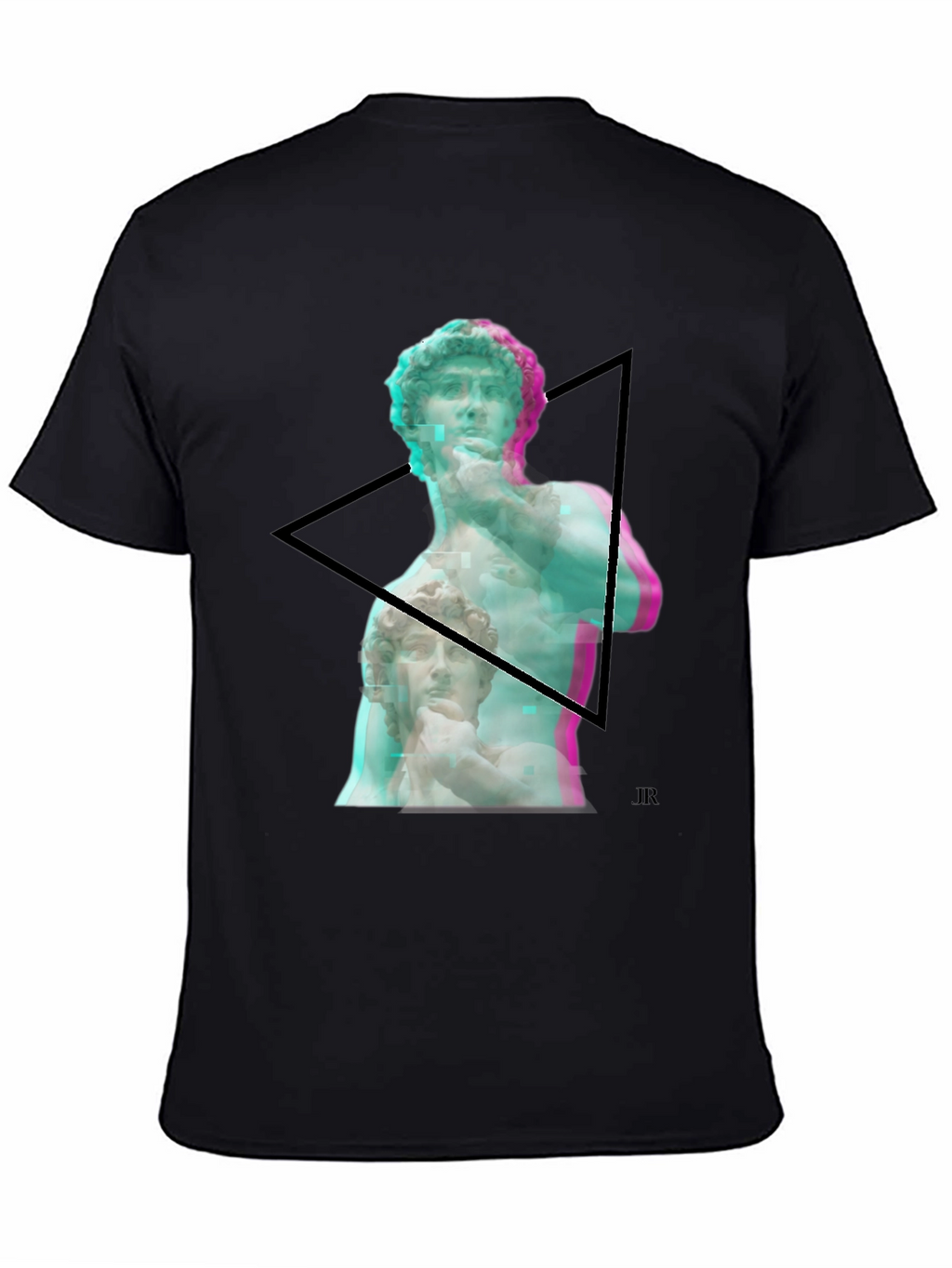 David Statue Graphic Print Black T-Shirt