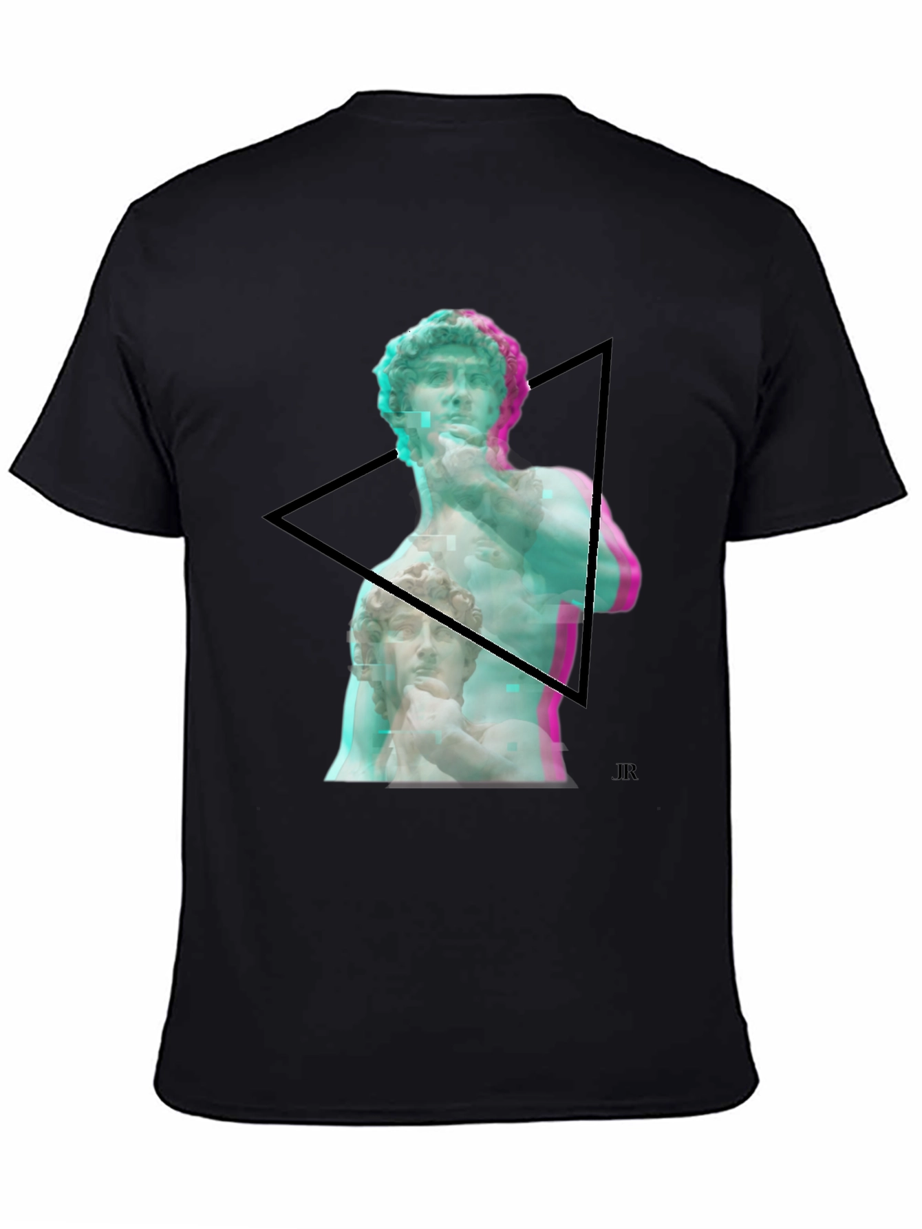 David Statue Graphic Print Black T-Shirt