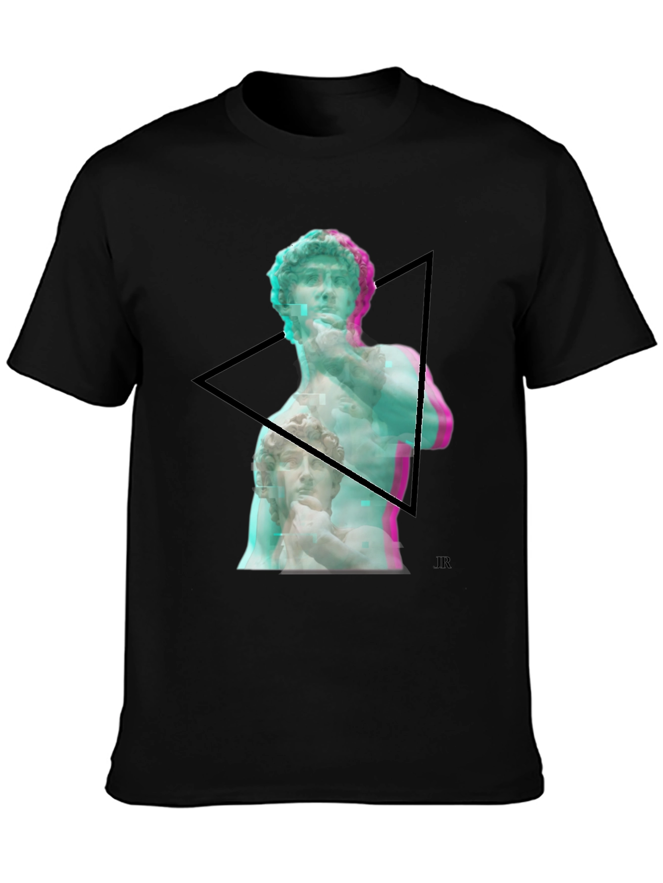 David Statue Graphic Print Black T-Shirt