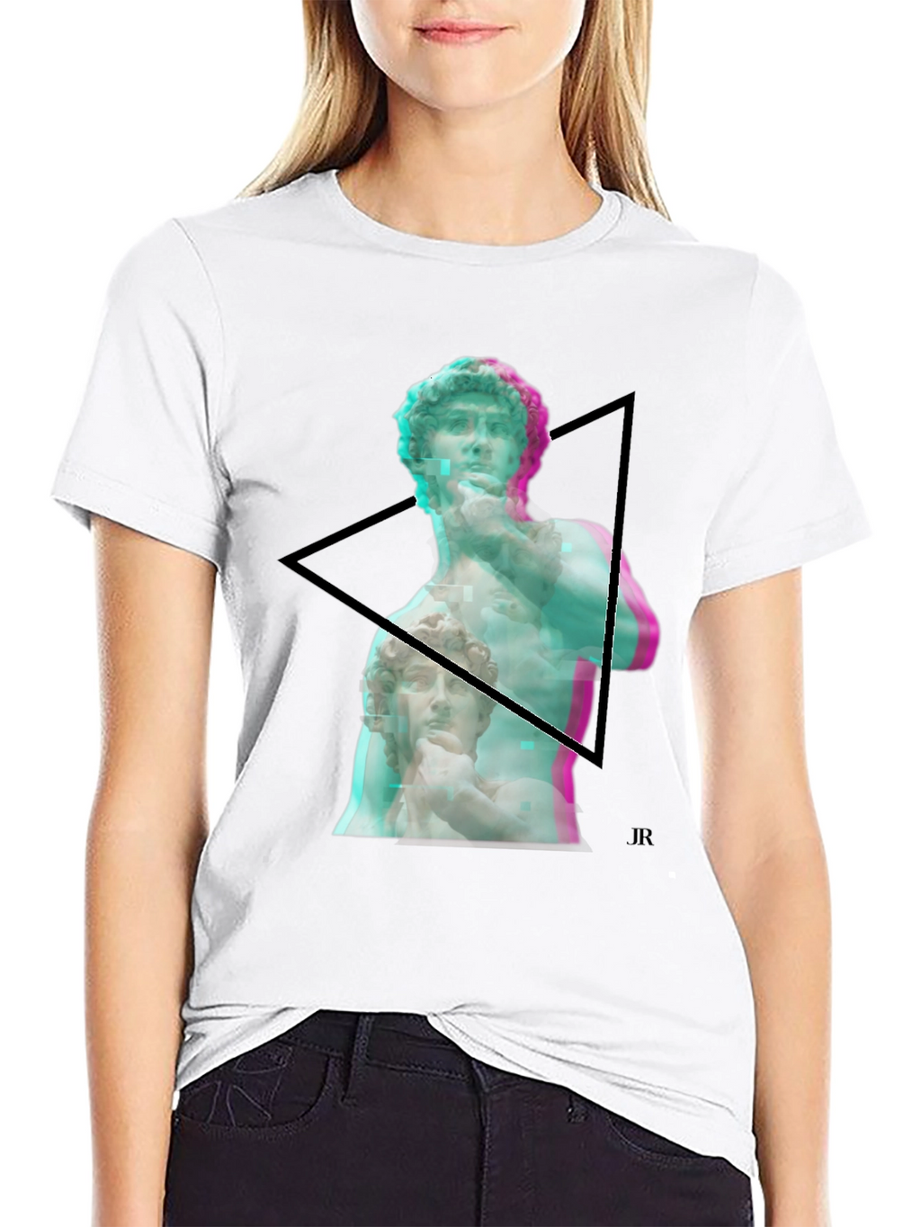 David Statue Graphic Print Black T-Shirt
