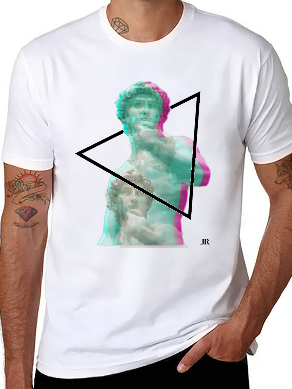 David Statue Graphic Print Black T-Shirt