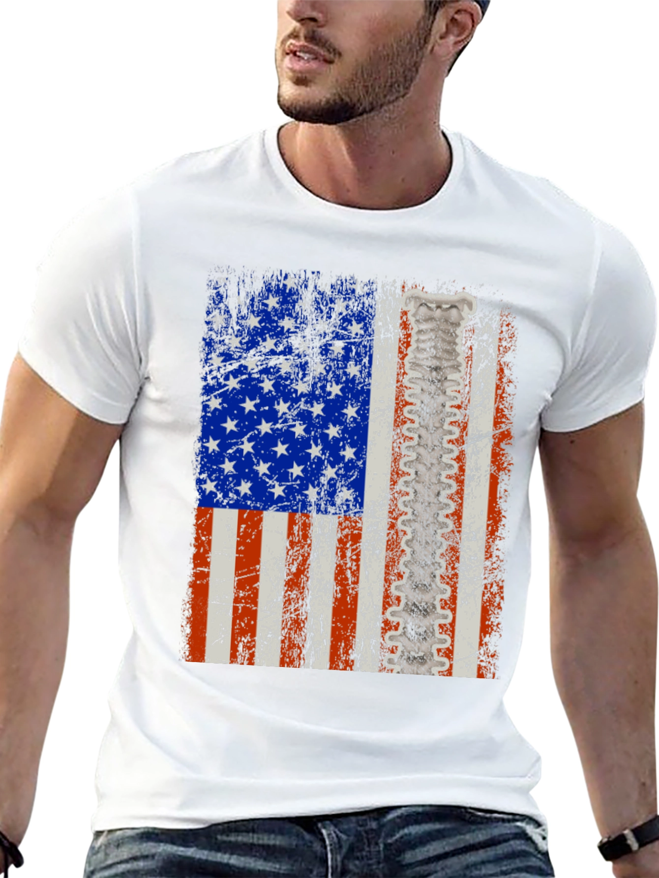 American Flag Spine T-Shirt