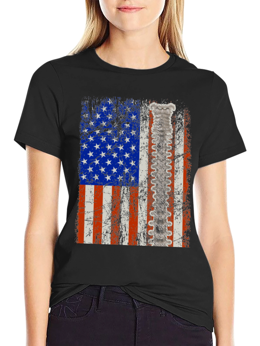 American Flag Spine T-Shirt