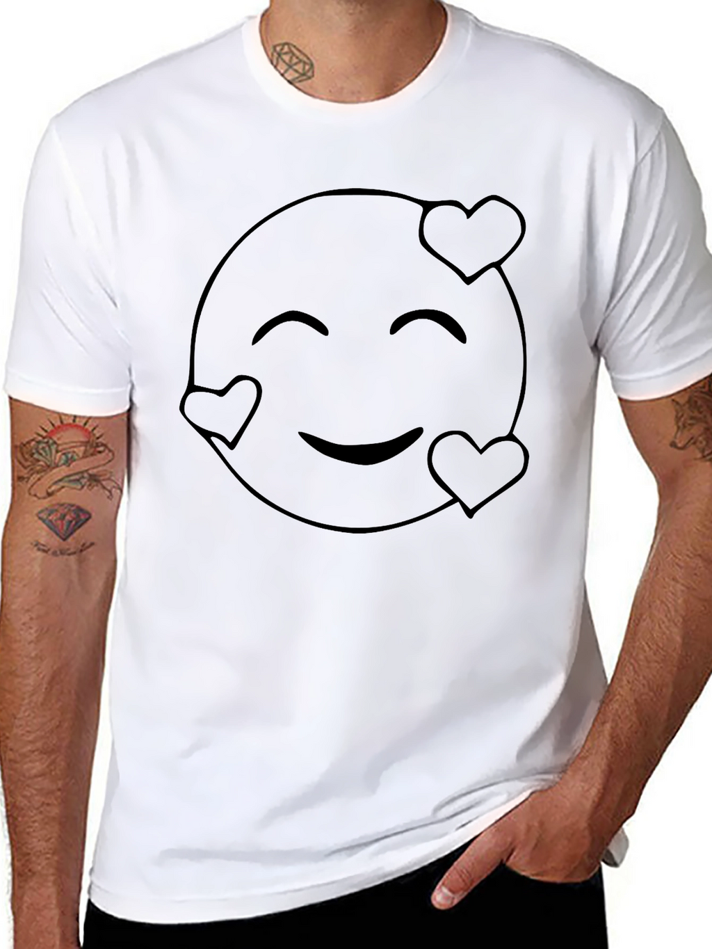 Love Emoji Graphic T-Shirt - Black