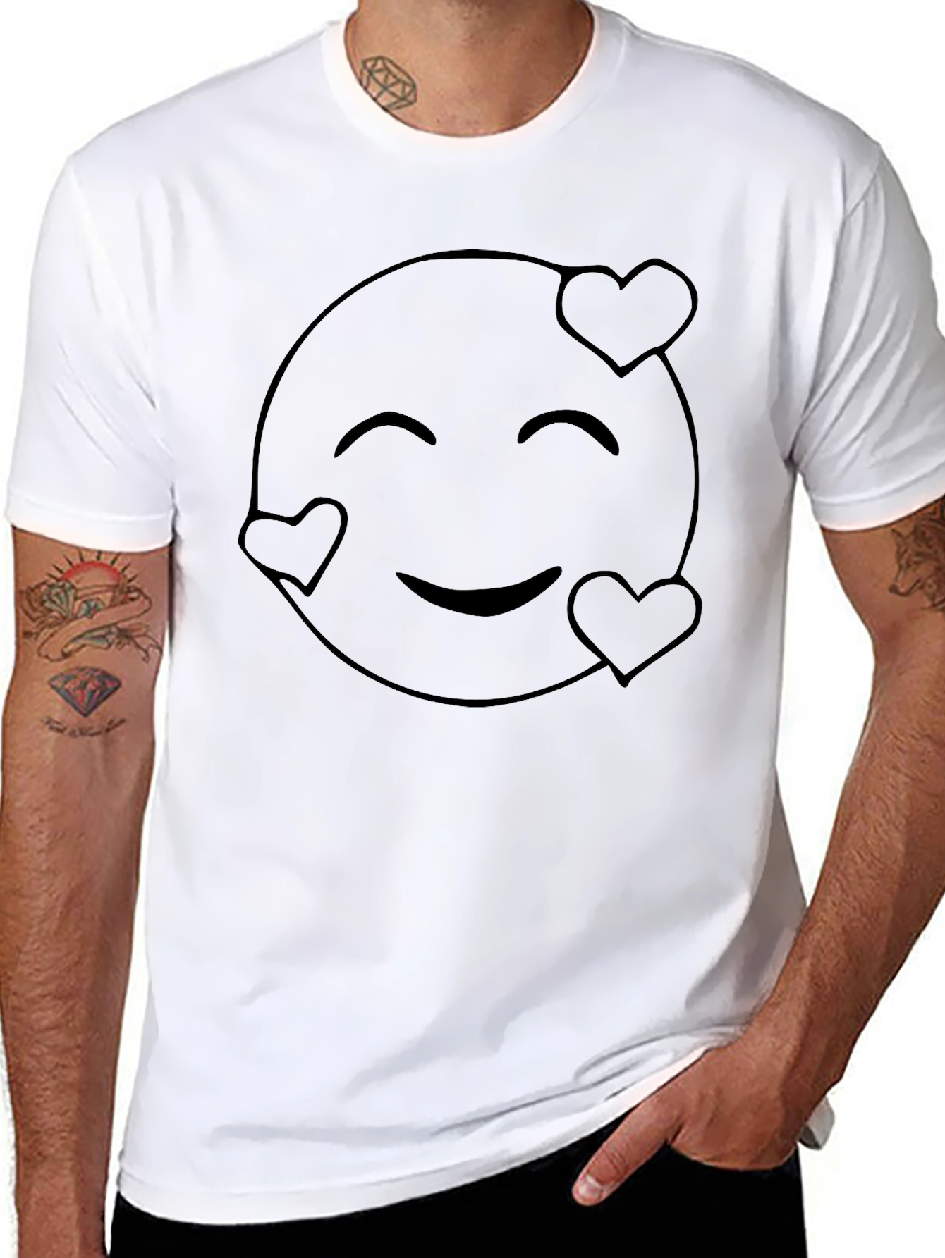 Love Emoji Graphic T-Shirt - Black