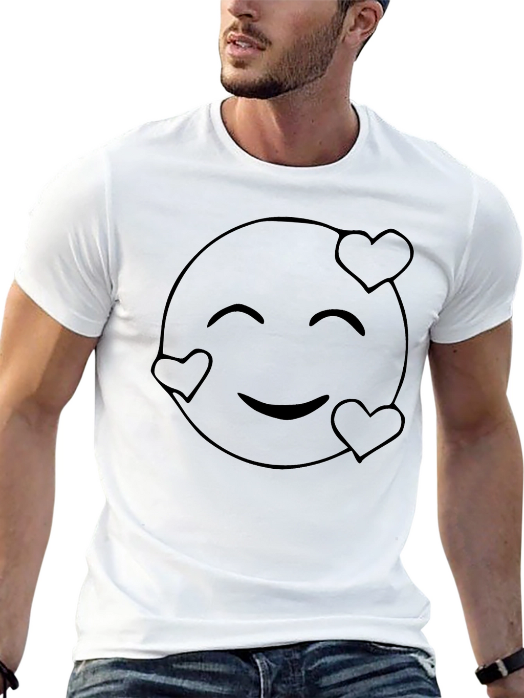 Love Emoji Graphic T-Shirt - Black