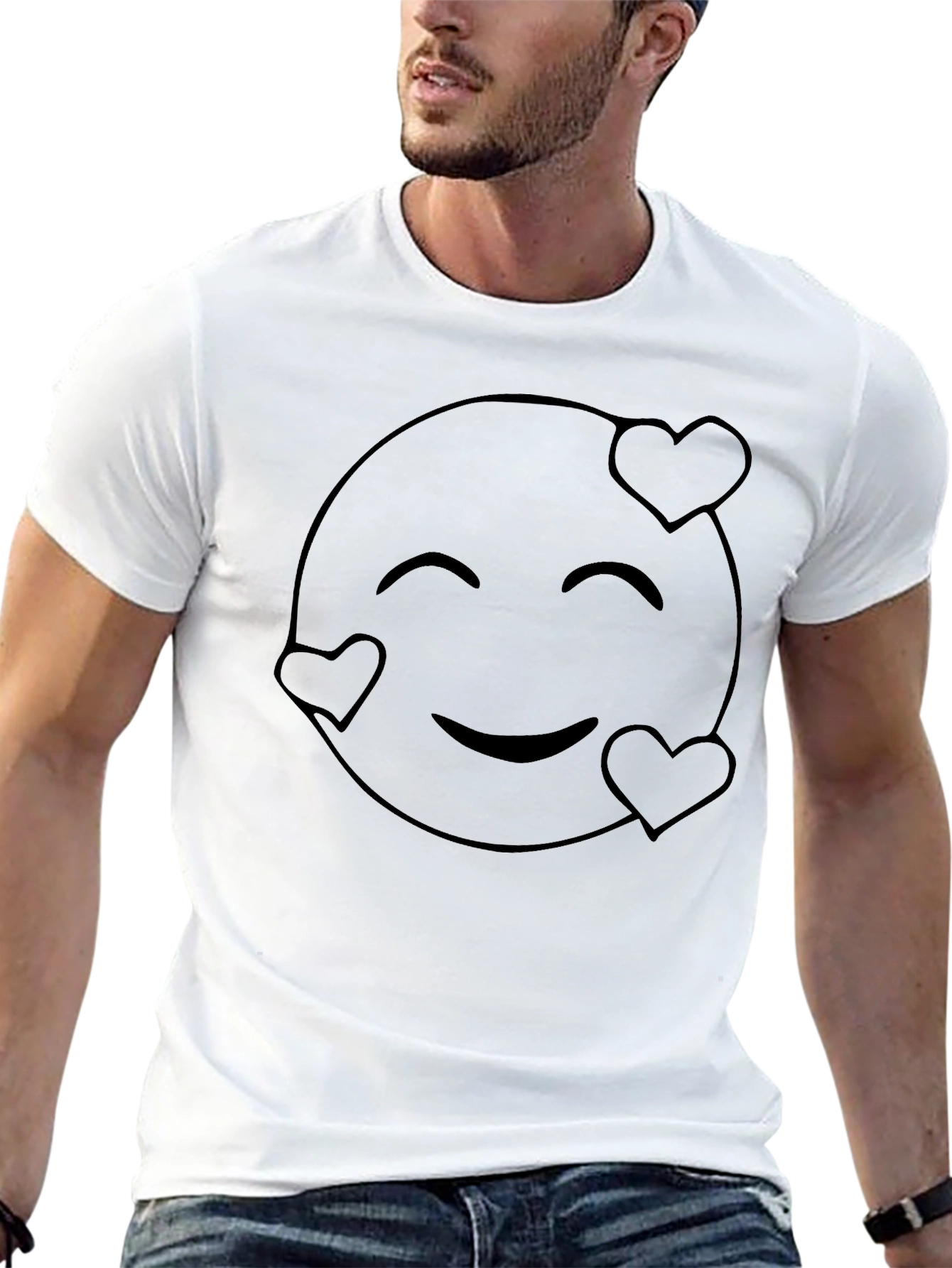 Love Emoji Graphic T-Shirt - Black