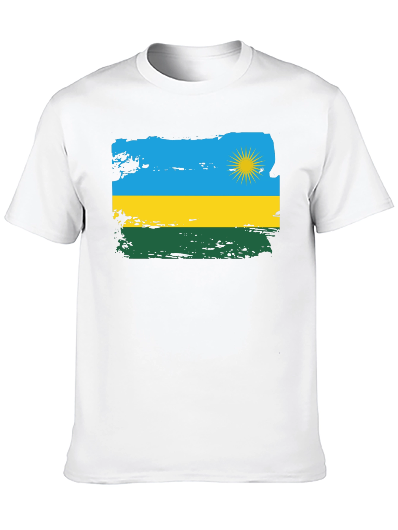 Rwanda Flag T-Shirt - Distressed Graphic Tee