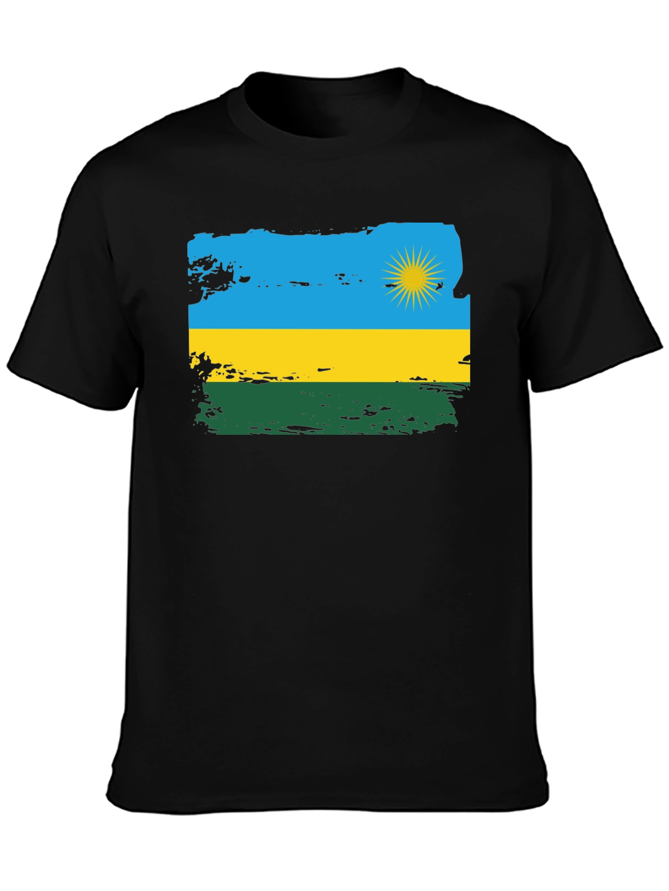 Rwanda Flag T-Shirt - Distressed Graphic Tee