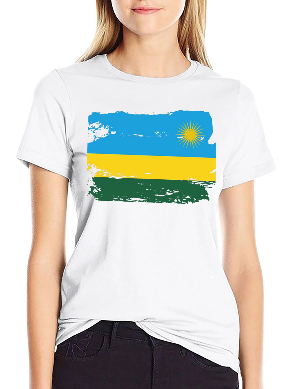 Rwanda Flag T-Shirt - Distressed Graphic Tee