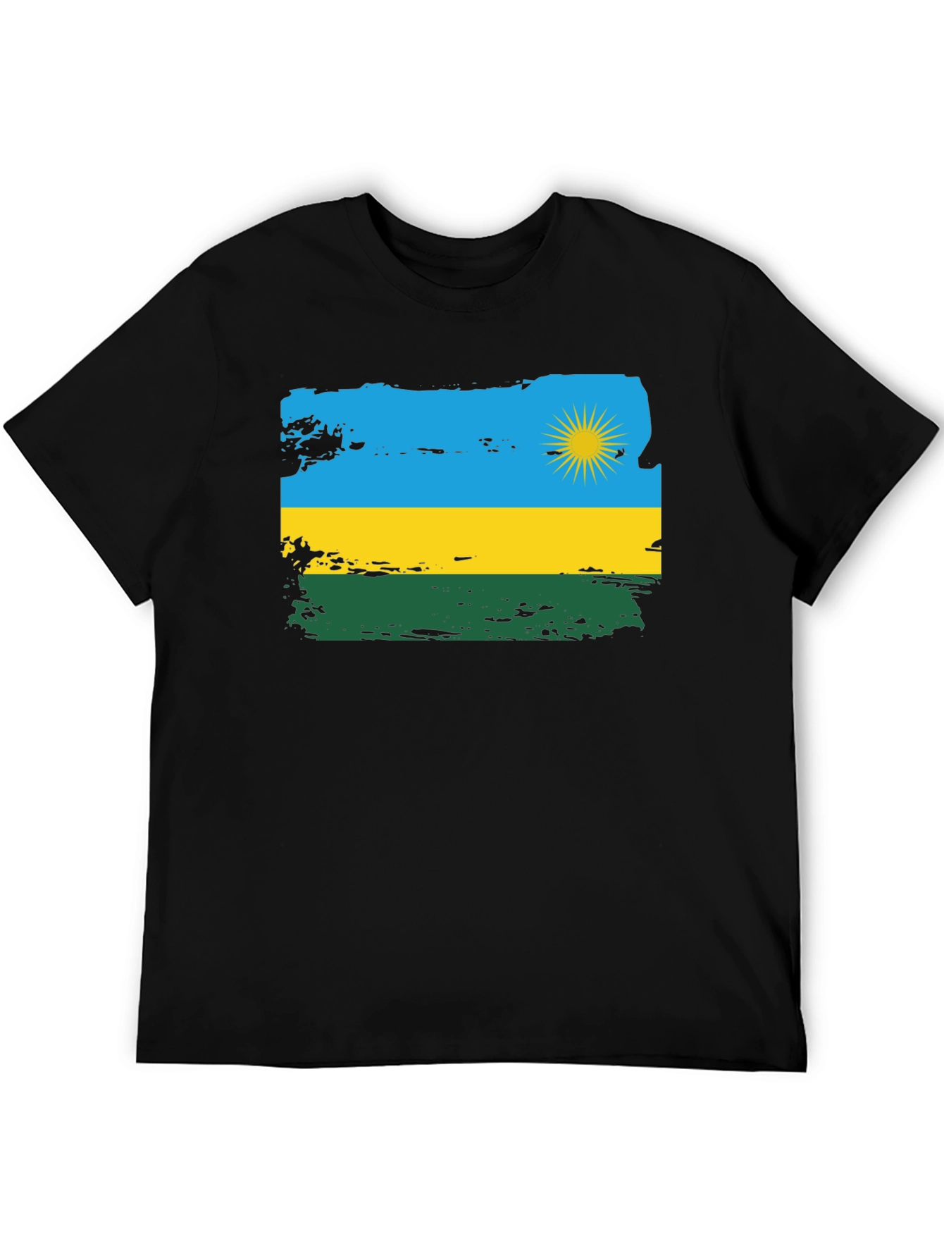 Rwanda Flag T-Shirt - Distressed Graphic Tee