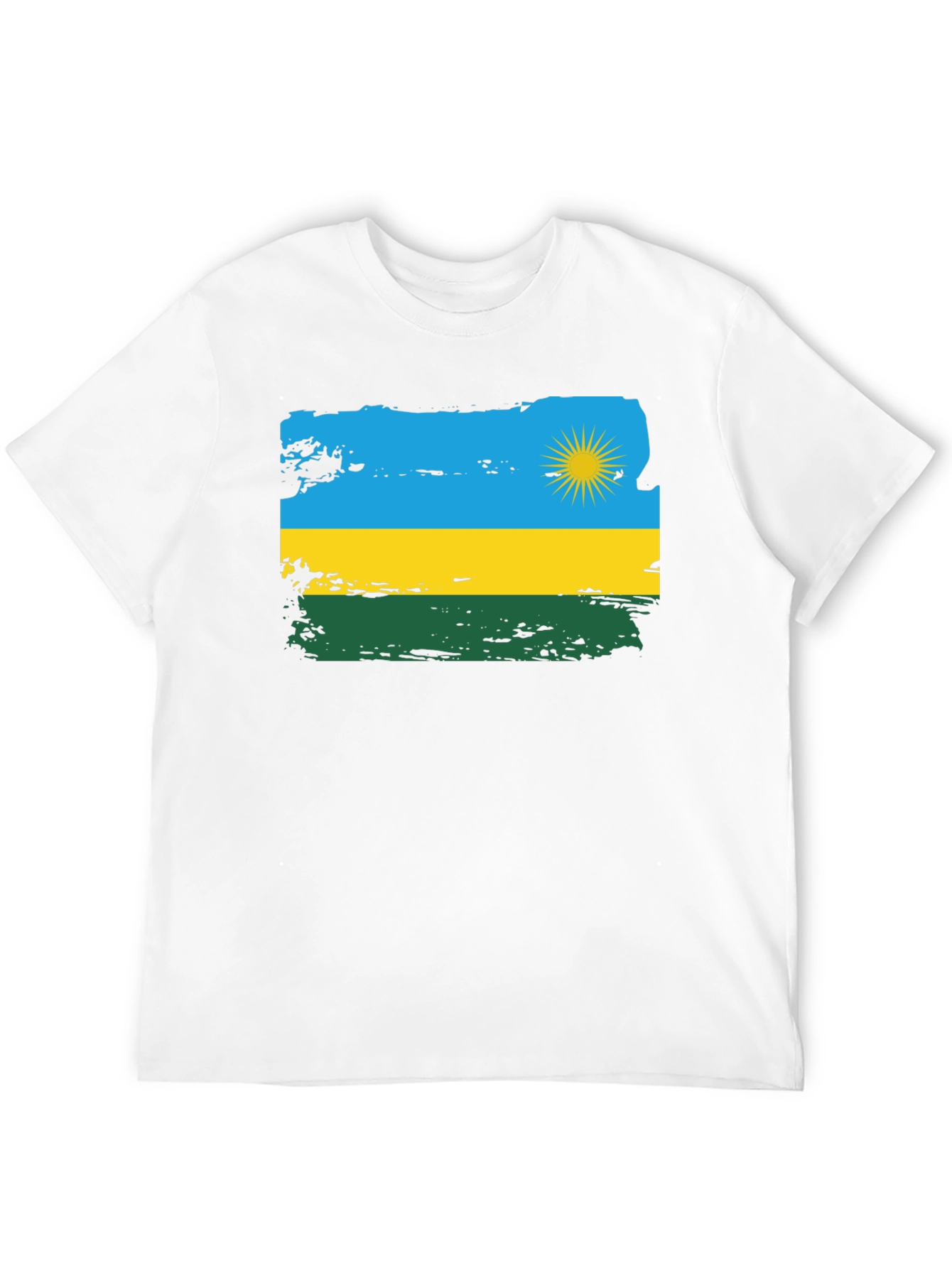 Rwanda Flag T-Shirt - Distressed Graphic Tee
